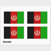 VIER Nationale Flagge Afghanistans Rechteckiger Aufkleber (Blatt)