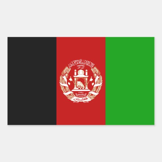 VIER Nationale Flagge Afghanistans Rechteckiger Aufkleber (Vorderseite)