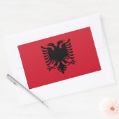 VIER Nationale Flagge Albaniens Rechteckiger Aufkleber (Umschlag)