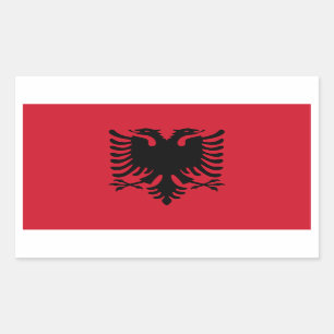 VIER Nationale Flagge Albaniens Rechteckiger Aufkleber