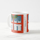 Vier nennende Katzen… Feiertag Kaffeetasse (Vorderseite Links)