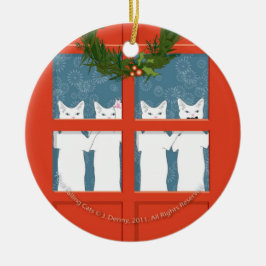 Vier nennende Katzen… Keramikornament