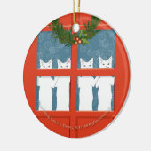 Vier nennende Katzen… Keramikornament (Links)