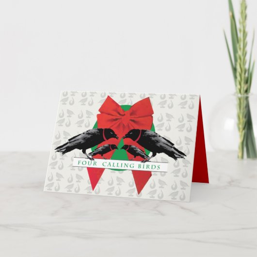 Vier nennende Vögel Feiertagskarte (Vorderseite)