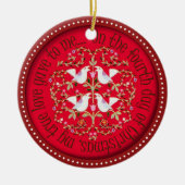 Vier nennende Vögel Keramikornament (Vorne)