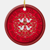 Vier nennende Vögel Keramikornament (Hinten)