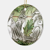 Vier nennende Vögel Keramikornament (Links)