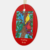 Vier nennende Vögel Keramikornament (Links)