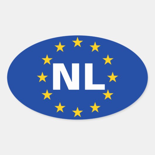 VIER Niederlande "NL" Ovaler Aufkleber (Vorderseite)