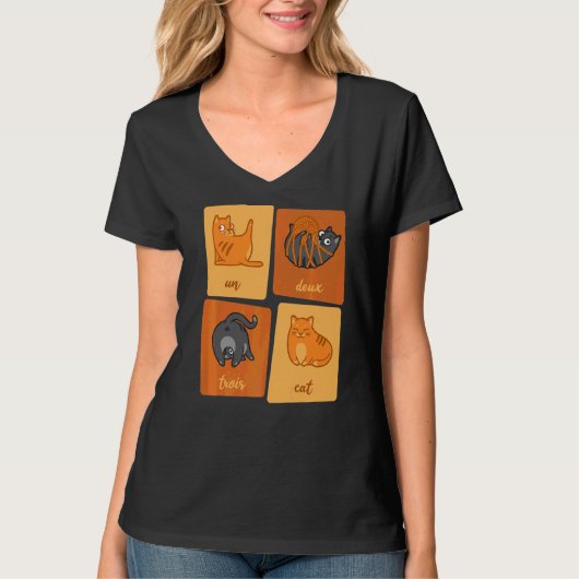 Vier Niedliche Katzen Kätzchen T-Shirt (Vorderseite)