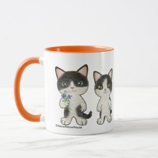Vier niedliche Katzen Tasse (Links)