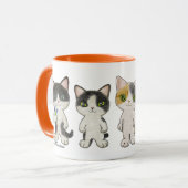 Vier niedliche Katzen Tasse (Vorderseite Links)