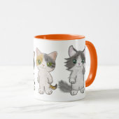 Vier niedliche Katzen Tasse (VorderseiteRechts)