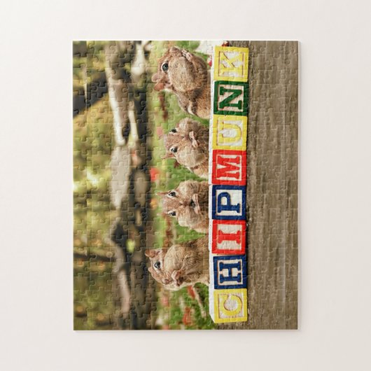Vier niedliche kleine unverschämte Chipmunks Puzzle (Vertikal)