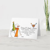 Vier niedliche Snowmen Feiertagskarte (Rückseite)