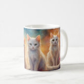 Vier niedliche weiße Katzen Kaffeetasse (VorderseiteRechts)