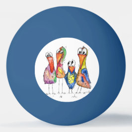 Vier Niedliche Whimsikvögel Tischtennisball