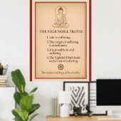 Vier Noble Wahrheiten Buddha Wall Art Poster (Heimbüro)