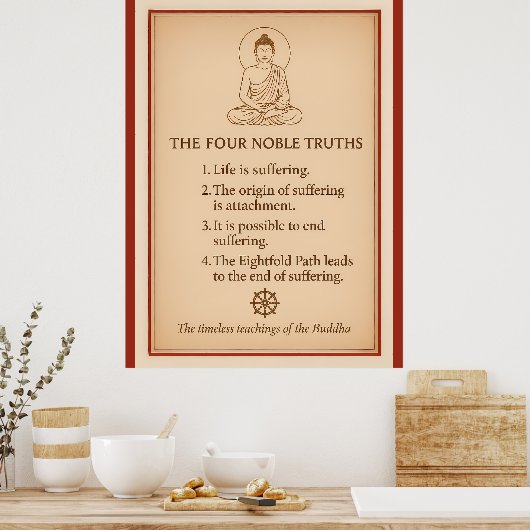 Vier Noble Wahrheiten Buddha Wall Art Poster (Küche)