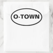 VIER Oakland "O-town" Ovaler Aufkleber (Tasche)