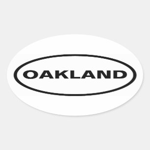 VIER Oakland Ovaler Aufkleber