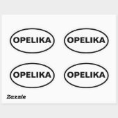 VIER Opelika Ovaler Aufkleber (Blatt)