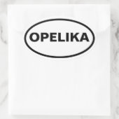 VIER Opelika Ovaler Aufkleber (Tasche)