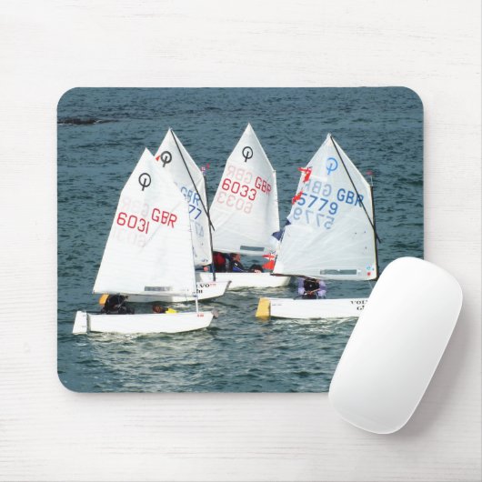 Vier Optimist-Boote Mousepad (Mit Mouse)
