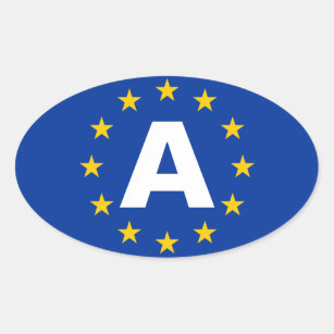VIER österreichische "A" - Europäische Gewerkschaf Ovaler Aufkleber