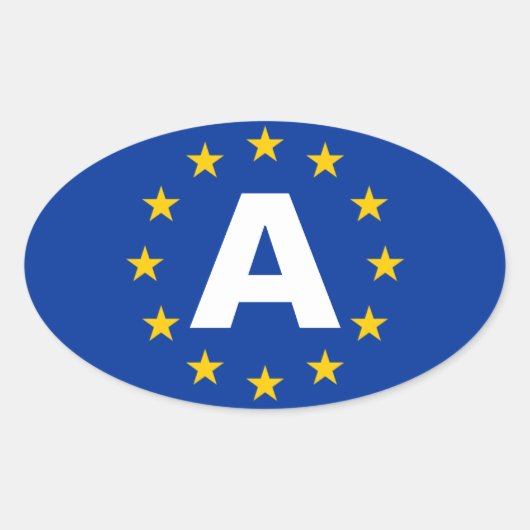 VIER österreichische "A" - Europäische Gewerkschaf Ovaler Aufkleber (Vorderseite)
