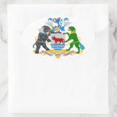 VIER Oxford-Wappen Ovaler Aufkleber (Tasche)