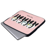 Vier Pandas mit Brille Laptopschutzhülle (Vorne Knopf)