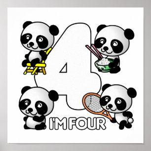 VIER PANDAS-Poster - anpassen Poster