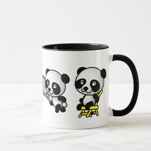 VIER PANDAS Tasse - wählen Sie Stil & Farbe (Rechts)