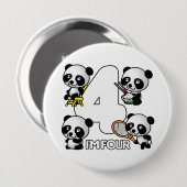 VIER PANDAS-Taste Button (Vorne & Hinten)