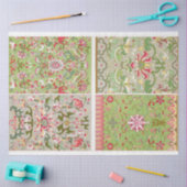 Vier Panel-Blumenmotiv Seidenpapier (Basteln)