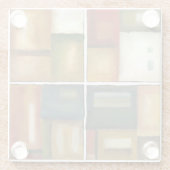 Vier Panelmalereien von Jennifer Goldberger Glasuntersetzer (Rückseite)