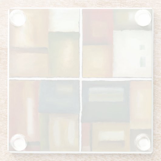 Vier Panelmalereien von Jennifer Goldberger Glasuntersetzer (Rückseite)