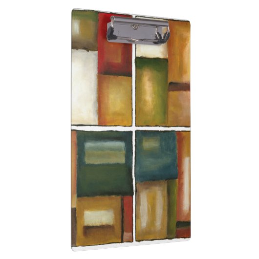 Vier Panelmalereien von Jennifer Goldberger Klemmbrett (Rechts)