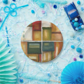 Vier Panelmalereien von Jennifer Goldberger Pappteller (Party)