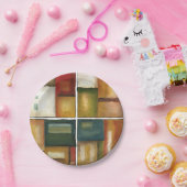 Vier Panelmalereien von Jennifer Goldberger Pappteller (Party)