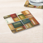 Vier Panelmalereien von Jennifer Goldberger Rechteckiger Pappuntersetzer (angewinkelt)