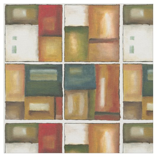 Vier Panelmalereien von Jennifer Goldberger Stoff (Nahaufnahme)