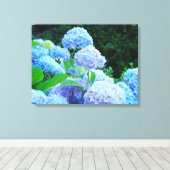 Vier Panle Leinwand druckt Blaue Hydrangeas (Insitu (Holzboden))