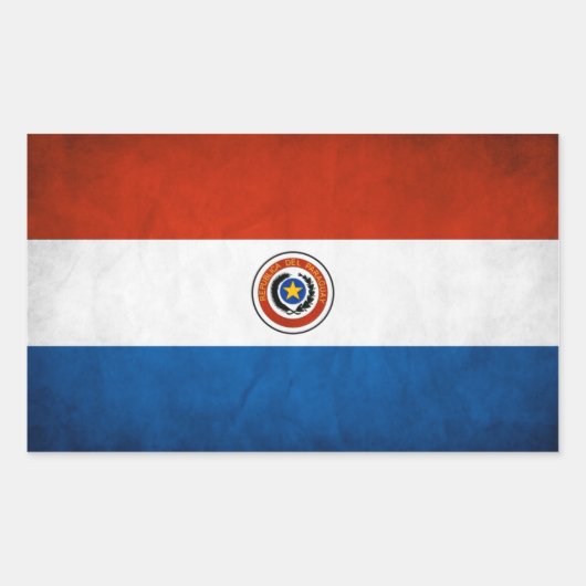 VIER Paraguay-Flagge Rechteckiger Aufkleber (Vorderseite)