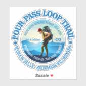 Vier-Pass-Loop-Trail (Hiker C) Aufkleber (Blatt)