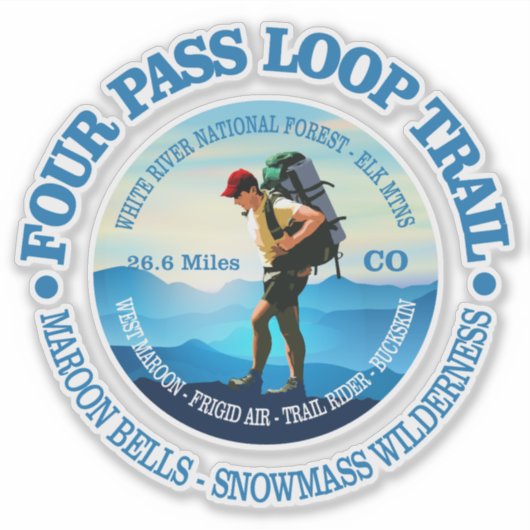Vier-Pass-Loop-Trail (Hiker C) Aufkleber (Vorderseite)