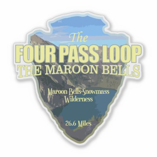 Vier-Pass-Schleife (Pfeilspitzen) Aufkleber (Vorderseite)