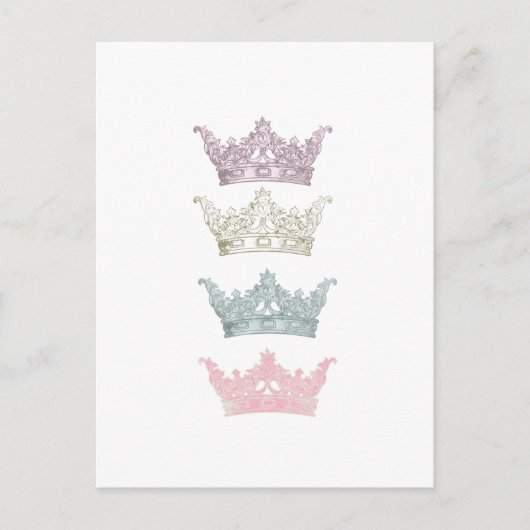 Vier Pastell Kronen Postkarte (Vorderseite)