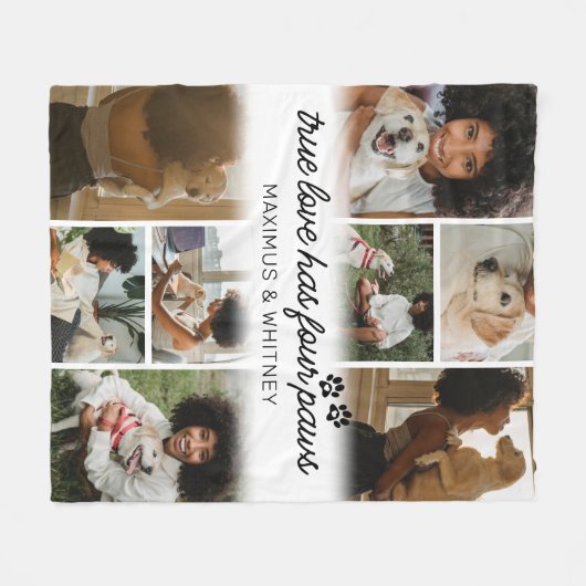 Vier Paws Hunde Eigentümer Foto Fleece Blanken (Vorderseite (Horizontal))